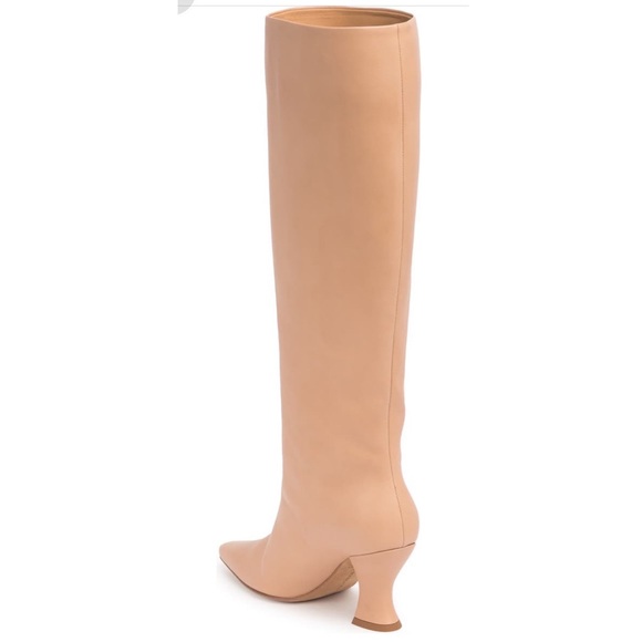 BOTTEGA VENETA Calf Leather Pull On Almond Toe Knee High Cloud Boots Cipria - Picture 3 of 12
